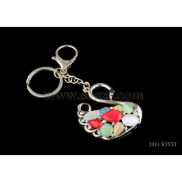 Diamond Studded Key Chain - Swan Design