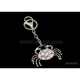 Diamond Studded Key Chain - Crab Design - Pink color