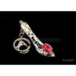 Diamond Studded Key Chain - High Heels Design- Red Color
