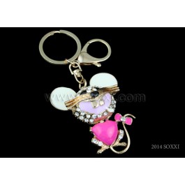 Diamond Studded Key Chain - Mouse Design