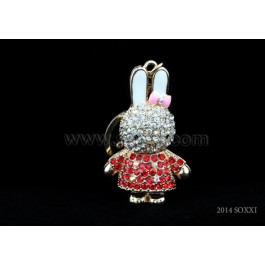Diamond Studded Key Chain - Full Stud Rabbit Design