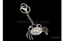 Diamond Studded Key Chain - Crab Design - Pink color