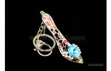 Diamond Studded Key Chain - High Heels Design - Blue Color