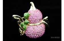 Diamond Studded Key Chain - Gourd Design - Pink Color