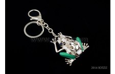 Diamond Studded Key Chain - Frog Design - Green Color
