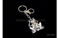 Diamond Studded Key Chain - Frog Design - White Color