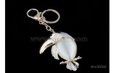 Diamond Studded Key Chain - Toucan Design - Black Color