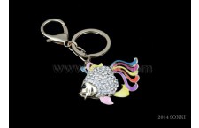 Diamond Studded Key Chain - Gold Fish Design