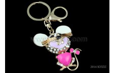 Diamond Studded Key Chain - Mouse Design