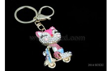 Diamond Studded Key Chain - Cat Design