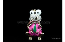 Diamond Studded Key Chain - Frog Design - Pink Color