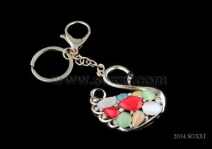 Diamond Studded Key Chain - Swan Design