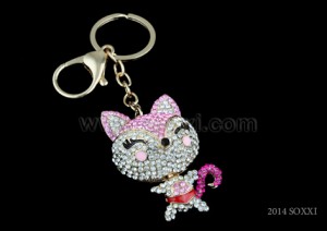 Diamond Studded Key Chain - Fox Design