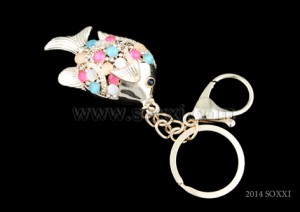 Diamond Studded Key Chain - Stoned Fish Design