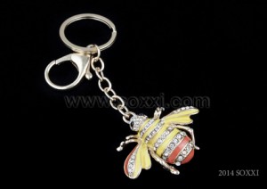 Diamond Studded Key Chain - Bee Design