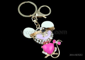 Diamond Studded Key Chain - Mouse Design