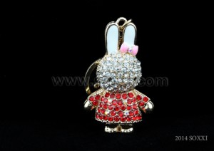 Diamond Studded Key Chain - Full Stud Rabbit Design